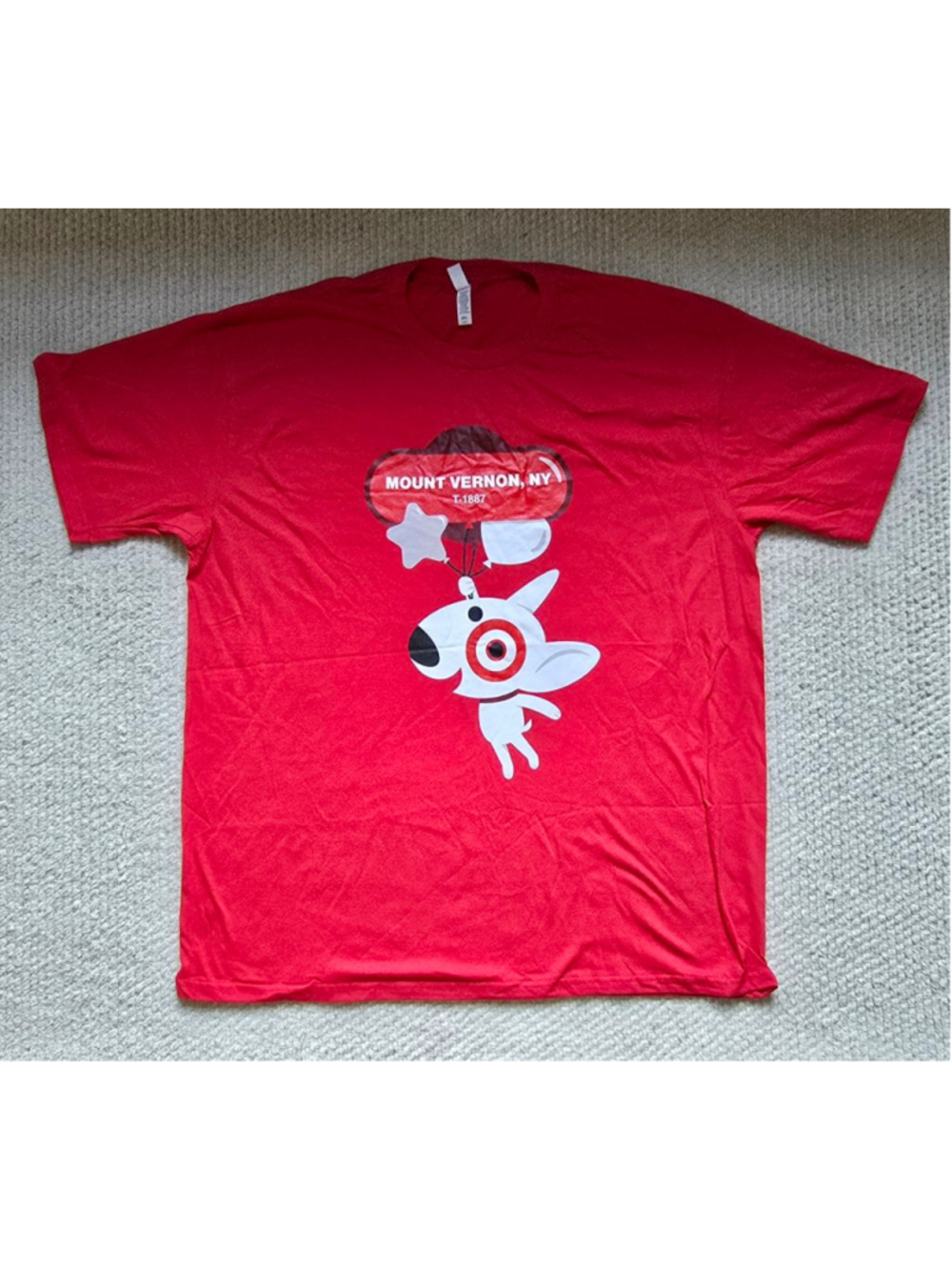 Men's Unbranded Short Sleeve Tee XXL Red White Target Dog